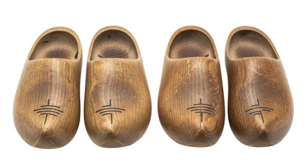 Isolated Pair of Wooden Clogs