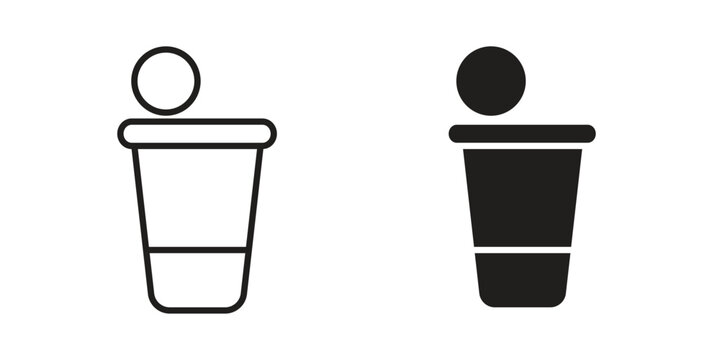Beer pong icon vector illustration logo template in filled, outline