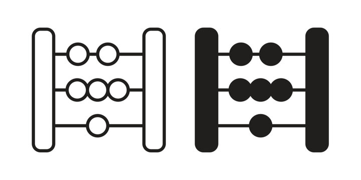 Abacus icon vector illustration logo template in filled, outline