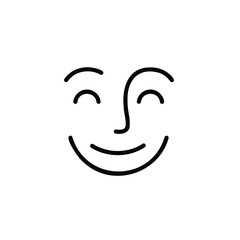 Obraz premium Minimalist Happy Face Line Art Simple Positive Emotion Graphic Illustration for Positive Mood and Cheerful Symbolism