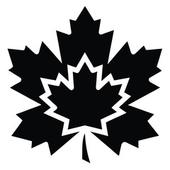 Bold graphic representation of a canadian maple leaf in a modern abstract minimalist style
