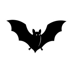 Obraz premium Design a black silhouette of a Evening Bat white background clean vector shape