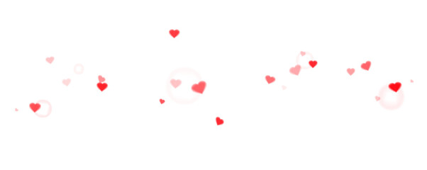 Beautiful background of hearts for mother's day, birthday, valentine's day. Romantic design element about love, blurred hearts on transparent background, vector, png.