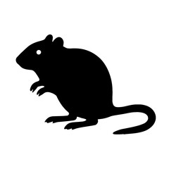 Fototapeta premium Design a black silhouette of a Gerbil white background clean vector shape