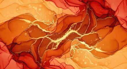Abstract Fluid Art Creation Evokes Dynamic Flow of Colors and Textures