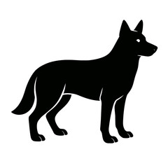 Obraz premium Design a black silhouette of a Gerberian Shepsky white background clean vector shape