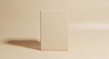 A Simple Beige Rectangle Box Stands Against a Softly Lit Background