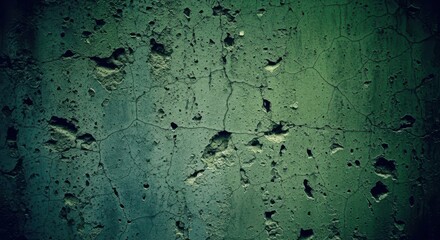 Gritty Distressed Textured Background with Moody Green Tones and Abstract Cracks