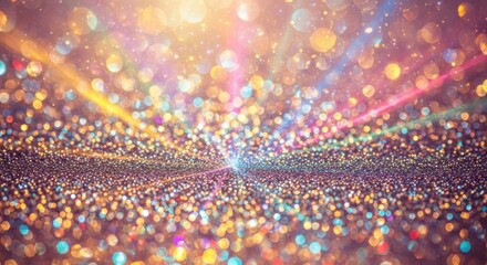Magical Shimmering Glitter Particles and Light Rays Creating a Festive Atmosphere