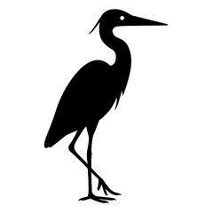 Fototapeta premium Design a black silhouette of a Great Blue Heron white background clean vector shape