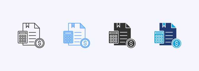 Accounting Icon Set Multiple Style Collection