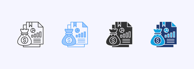 Report Icon Set Multiple Style Collection