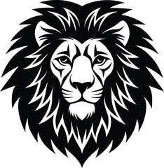 Obraz premium Lion head silhouette vector art illustration