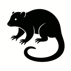 Obraz premium Design a black silhouette of a Common Spotted Cuscus white background clean vector shape