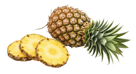 Isolated Pineapple with Slices