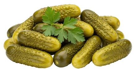 Isolated Pile of Pickled Cucumbers