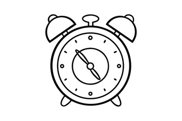 Cartoon Alarm Clock With Two Bells And Clock Face