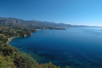 Elevated View of Coastal Bay - Serene Mediterranean Landscape