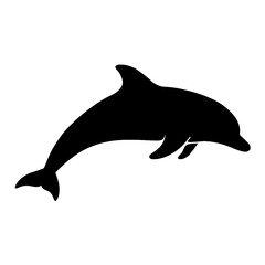 Fototapeta premium Design a black silhouette of a Dolphin white background clean vector shape