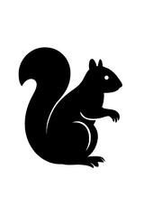 Design a black silhouette of a Fox Squirrel white background clean vector shape