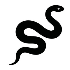 Fototapeta premium Design a black silhouette of a Common European Adder white background clean vector shape