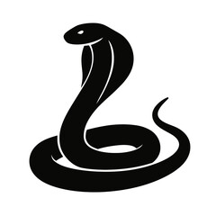 Fototapeta premium Design a black silhouette of a Cobras white background clean vector shape