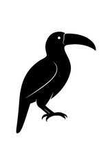 Fototapeta premium Design a black silhouette of a Emerald Toucanet white background clean vector shape