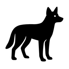 Design a black silhouette of a Dingo white background clean vector shape