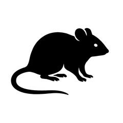Fototapeta premium Design a black silhouette of a Diminutive Woodrat white background clean vector shape