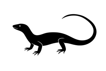 Obraz premium Design a black silhouette of a Eastern Glass Lizard white background clean vector shape