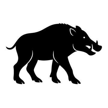 Design a black silhouette of a Daeodon white background clean vector shape