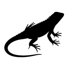 Obraz premium Design a black silhouette of a Eastern Fence Lizard white background clean vector shape