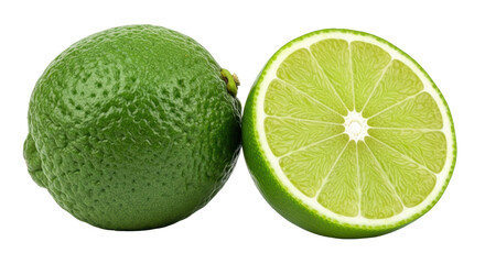 Isolated Fresh Lime Halves