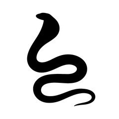 Fototapeta premium Design a black silhouette of a False Cobra white background clean vector shape