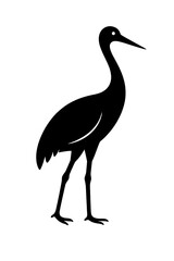 Obraz premium Design a black silhouette of a Crane white background clean vector shape