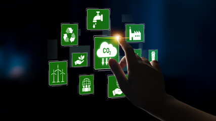 ESG concept integrates environmental, social, and governance practices to promote sustainability,...