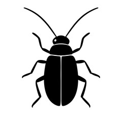 Fototapeta premium Design a black silhouette of a Cucumber Beetle white background clean vector shape