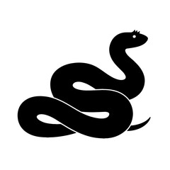 Fototapeta premium Design a black silhouette of a Eyelash Viper white background clean vector shape