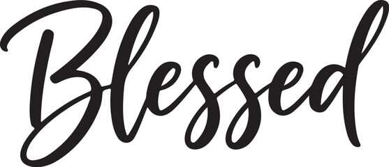 Naklejka premium Vector art of blessed in elegant black calligraphy isolated on white background