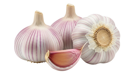 Isolated Garlic Bulbs with Clove