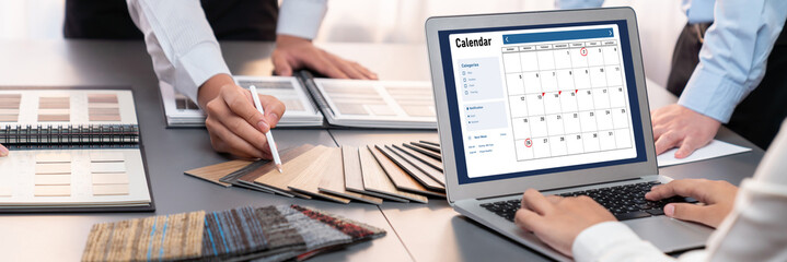 Calendar on computer software application for brisk schedule planning for personal organizer and...