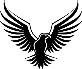 Fototapeta premium Eagle | Black and White Vector illustration