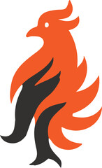 Stylized Phoenix Bird Icon – Flame-Inspired Mythical Firebird Design

