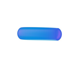 3D Glossy blue minus symbol with a modern, sleek and minimalistic design. 3d illustration