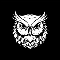Fototapeta premium Owl Baby | Black and White Vector illustration