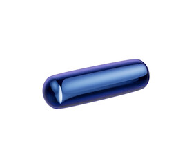 3D Glossy metallic blue minus symbol with a modern, sleek and minimalistic design. 3d illustration