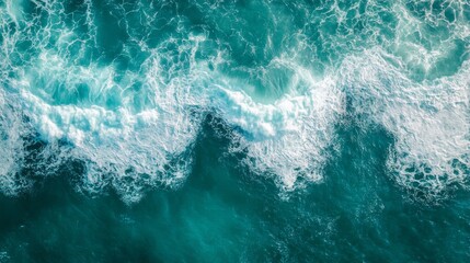 Aerial View of Ocean Waves Turquoise Water, White Foam, Texture, Ocean Photography, Wave Texture Ocean, Waves