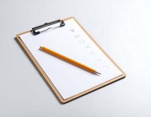 Clipboard with checklist and pencil