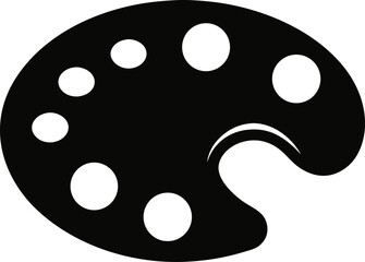 Fototapeta premium Artist Palette Silhouette Black and White Vector