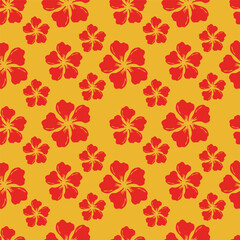 Beautiful botanical floral illustration allover repeat design for digital printing for all digital textile design
